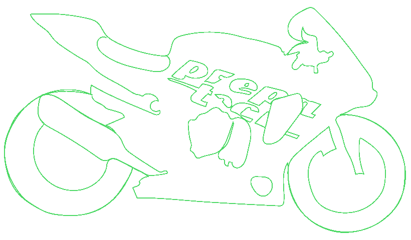 dessin contour moto vert